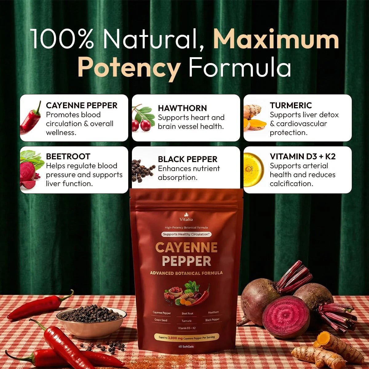 Vitalia® Cayenne Pepper Softgels
